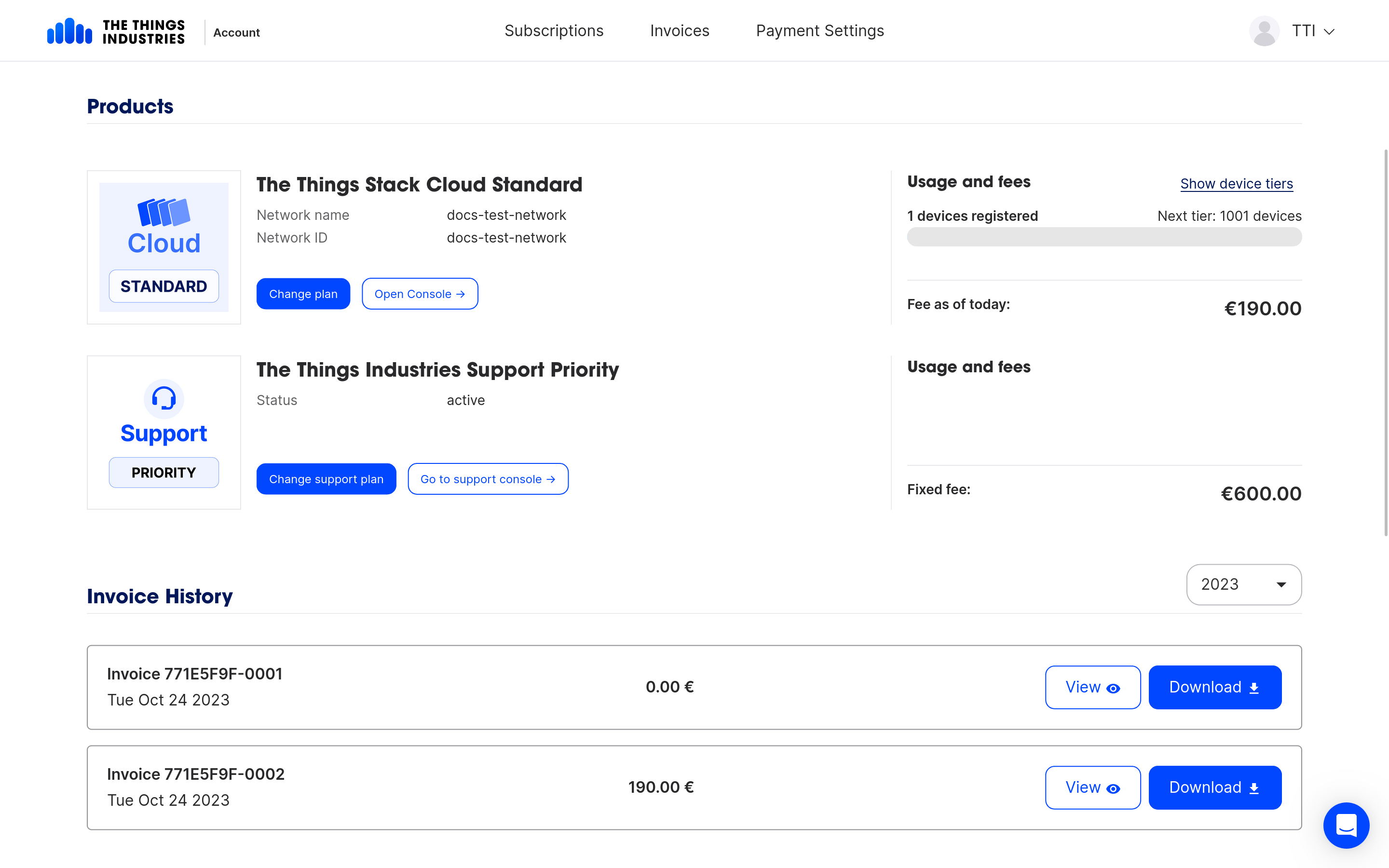 Invoices overview