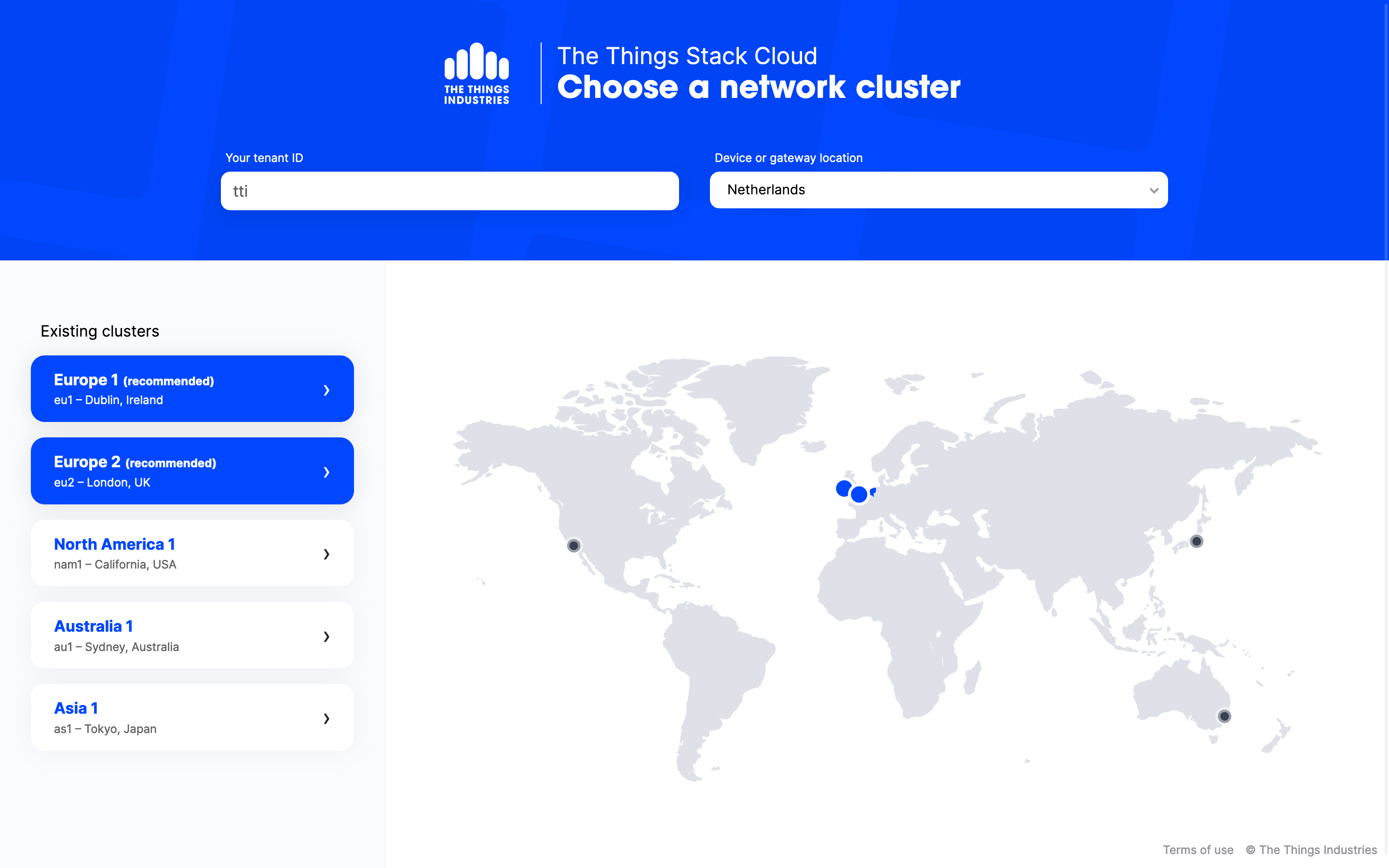 Recommended clusters