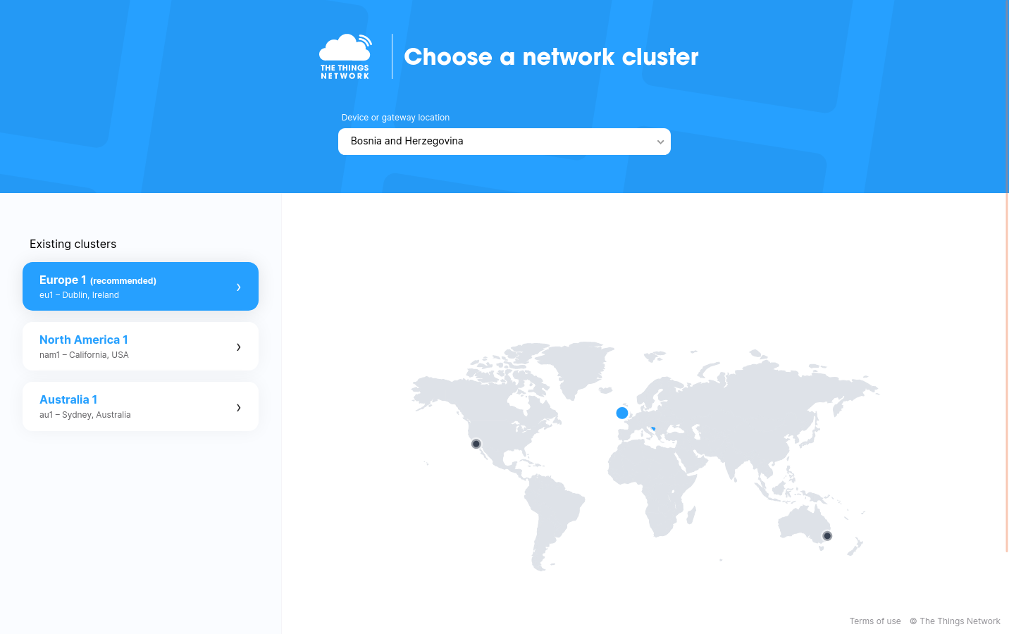 Recommended clusters