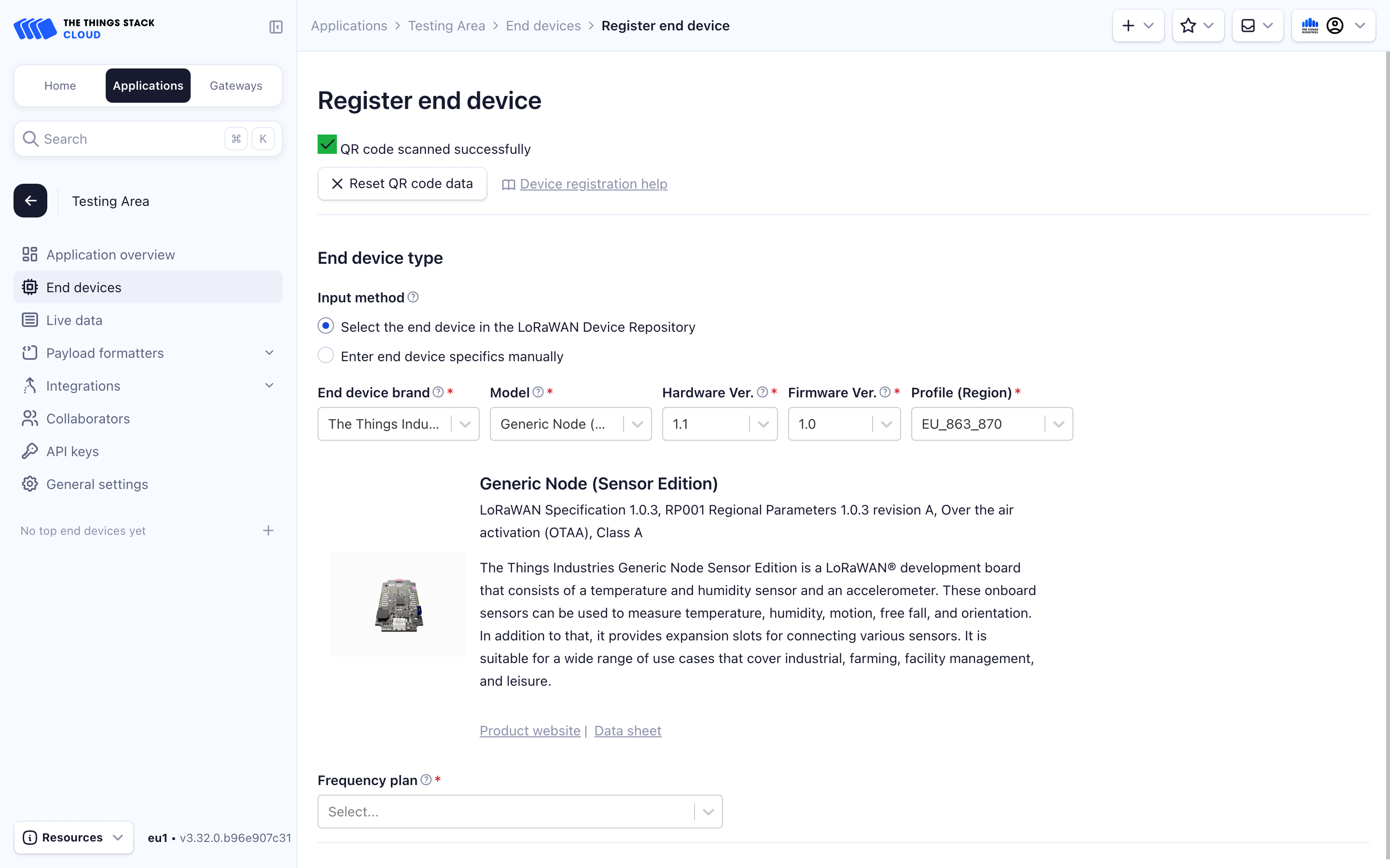 Creating a new device with the Device Repository