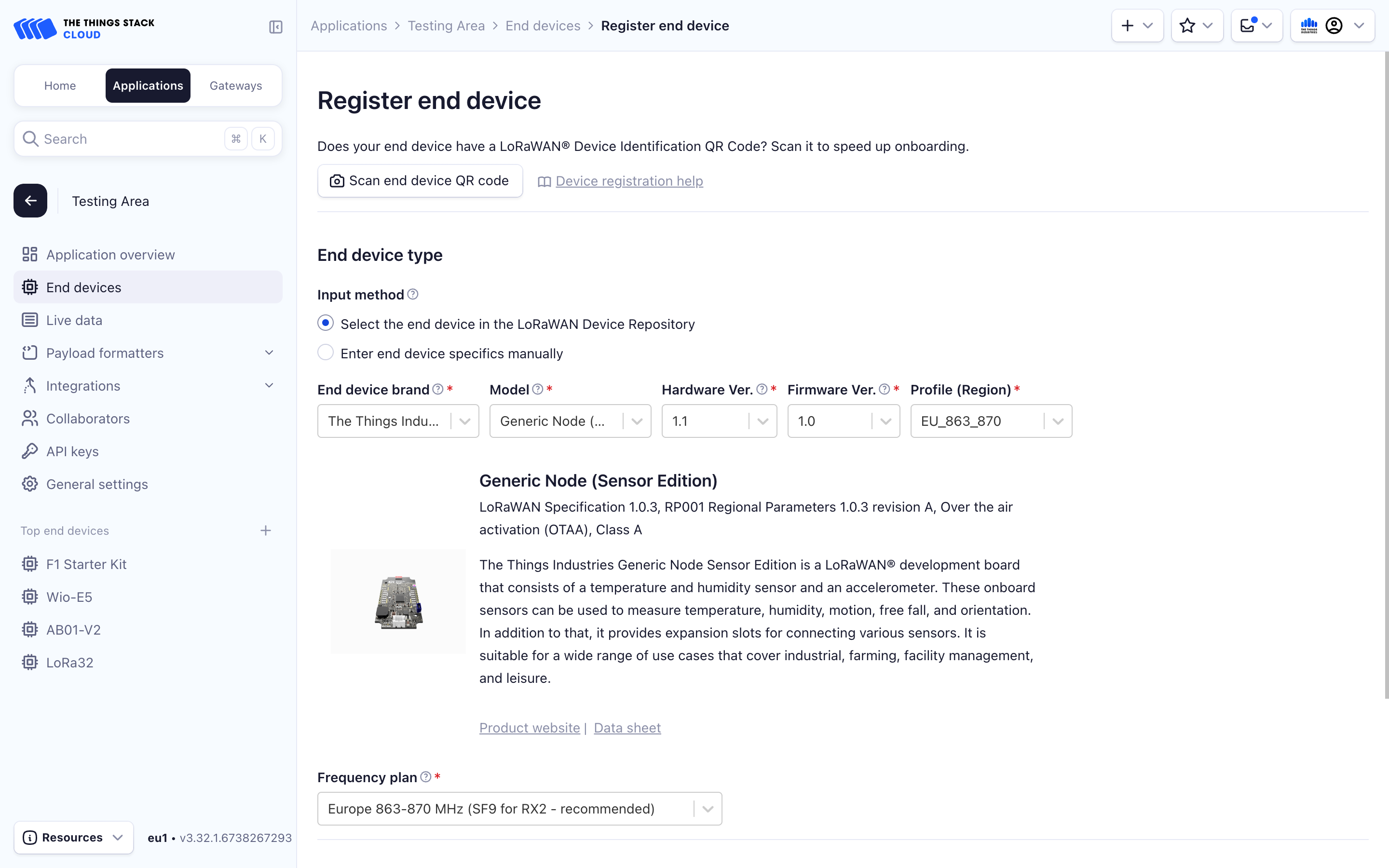 Settings for registration through device repository