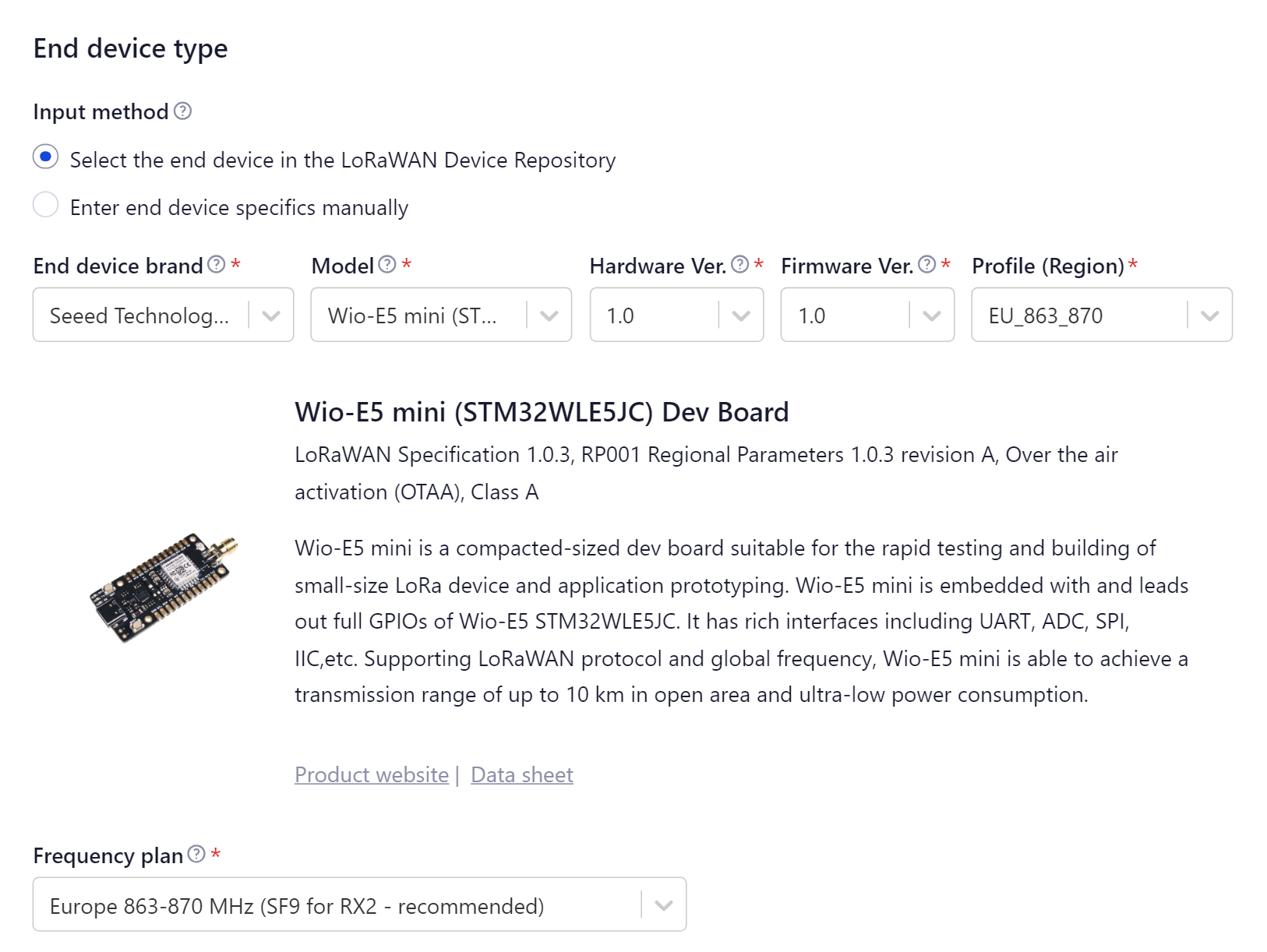 Settings for registration through device repository