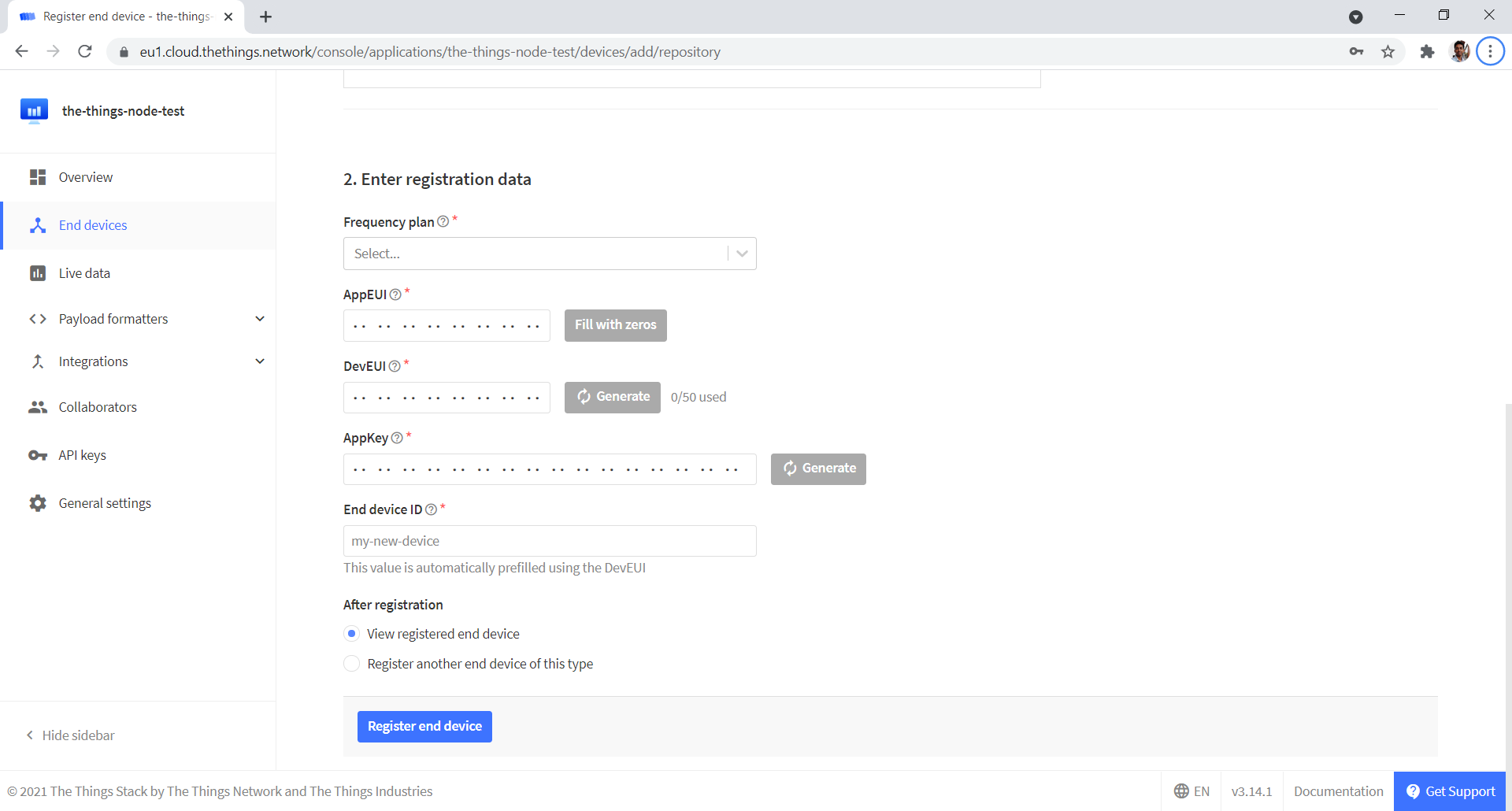 Register Things Node