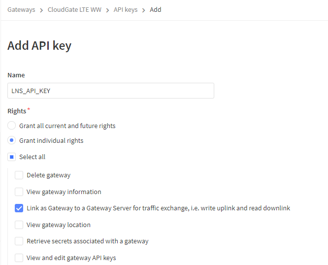 Create API key