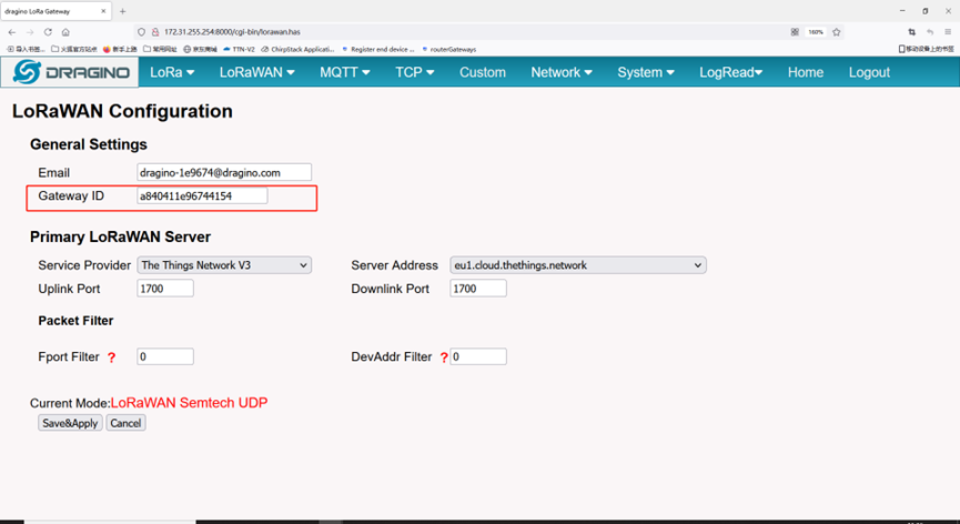 LoRaWAN Configuration