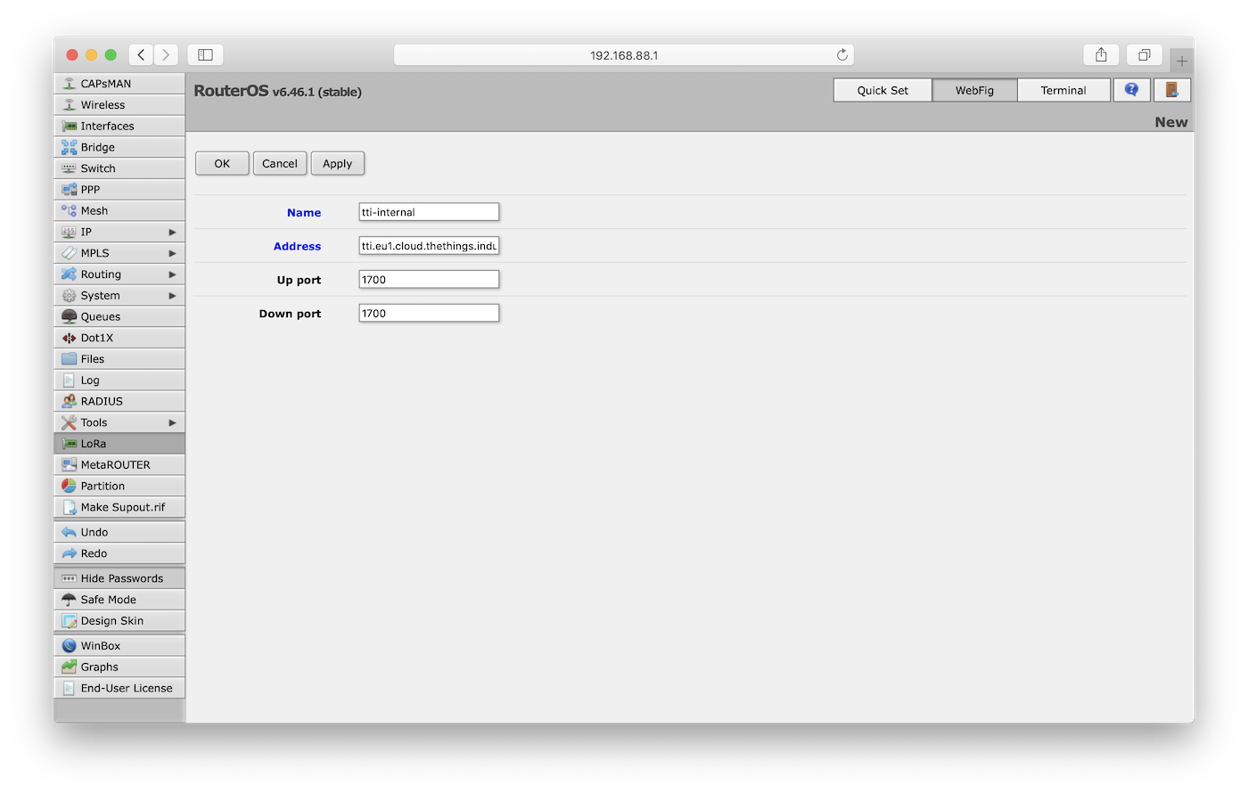 MikroTik parameters