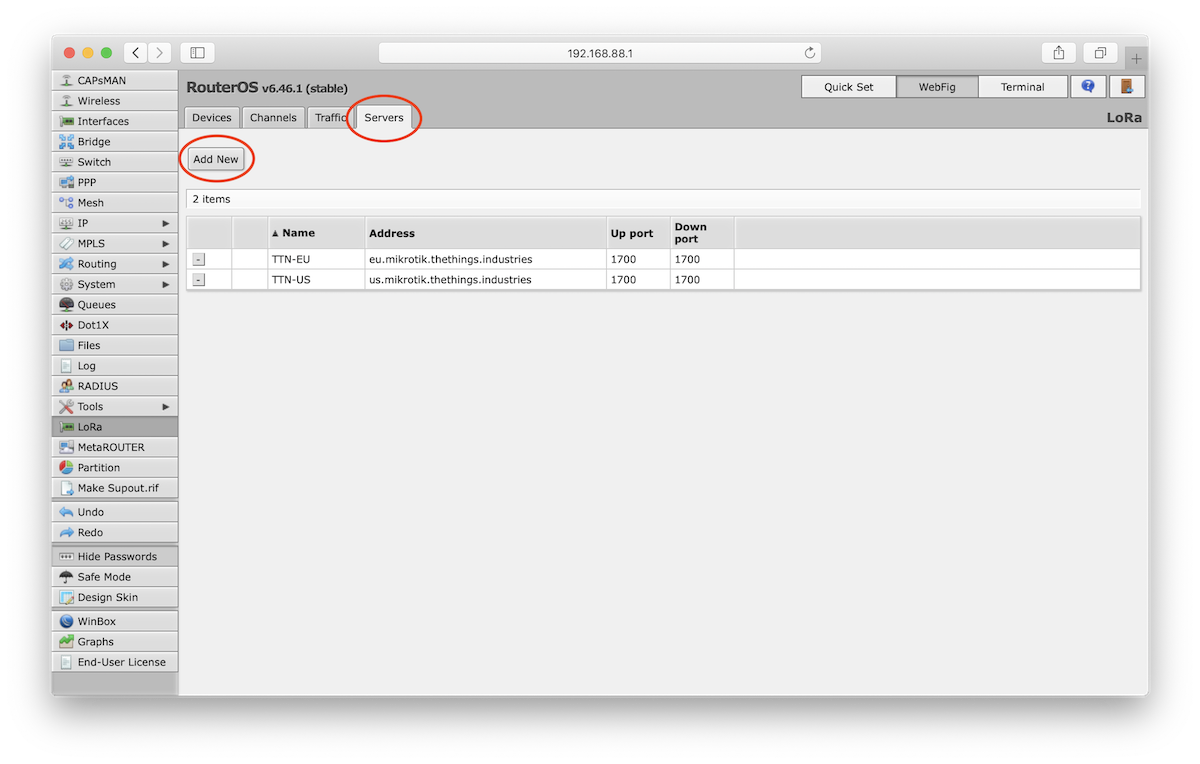 MikroTik servers