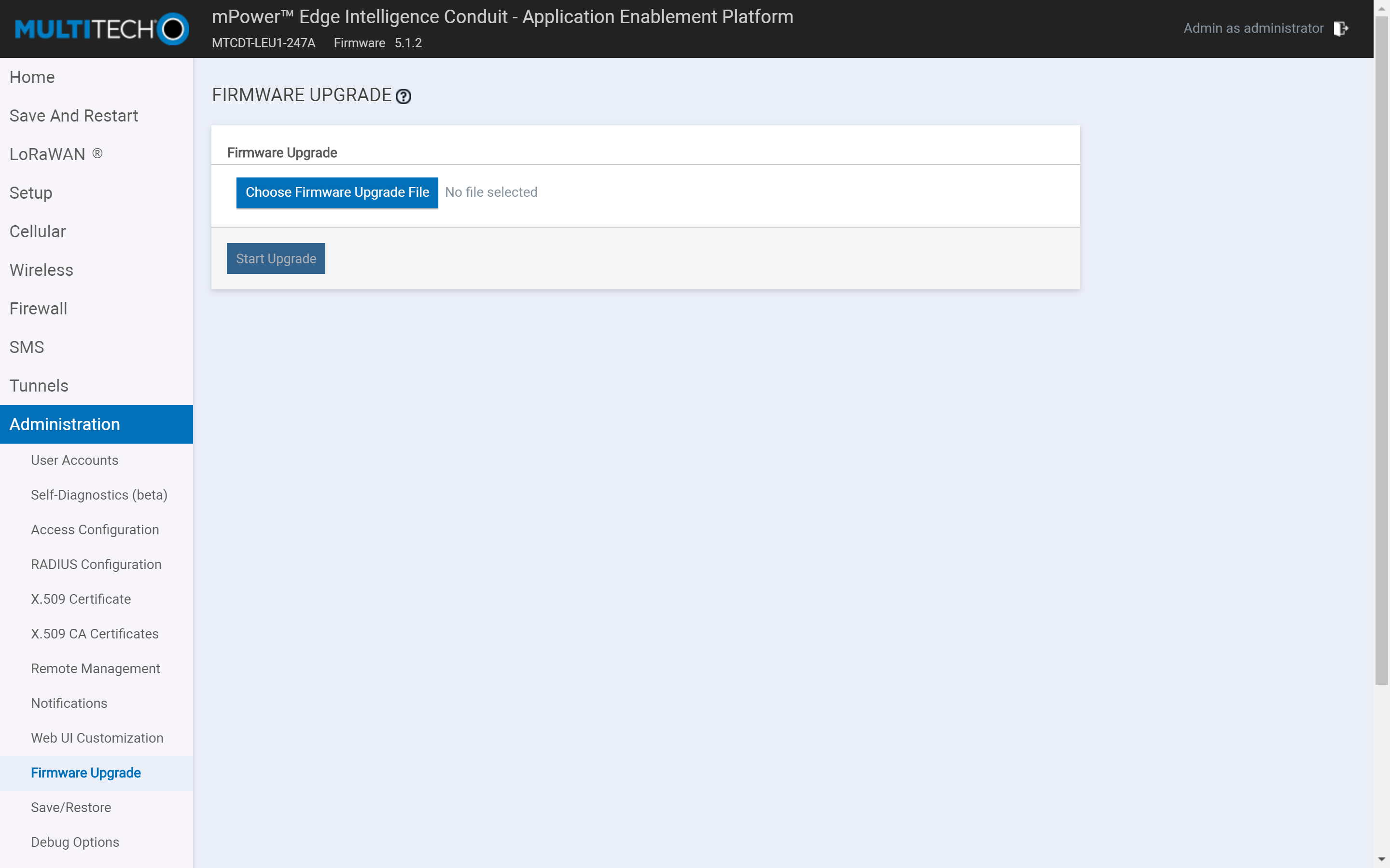 Gateway firmware upgrade window