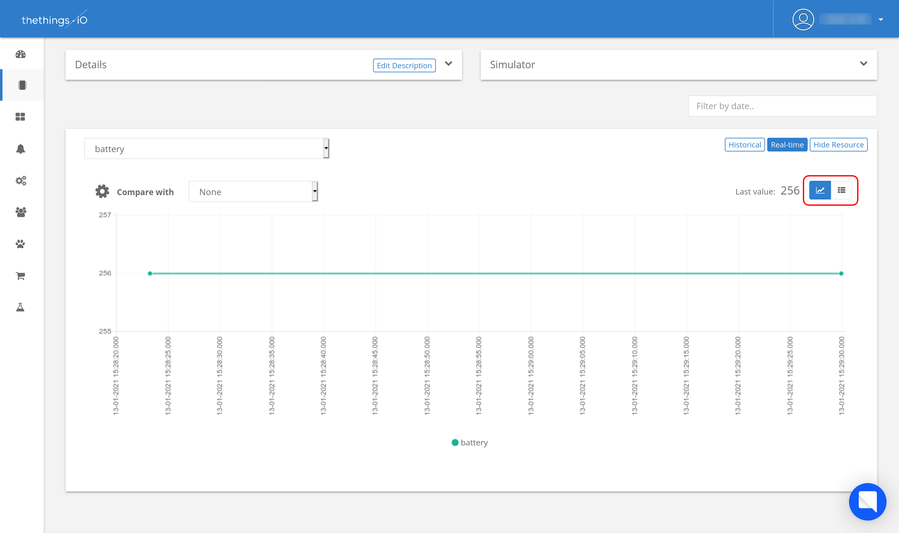 Incoming data visualization