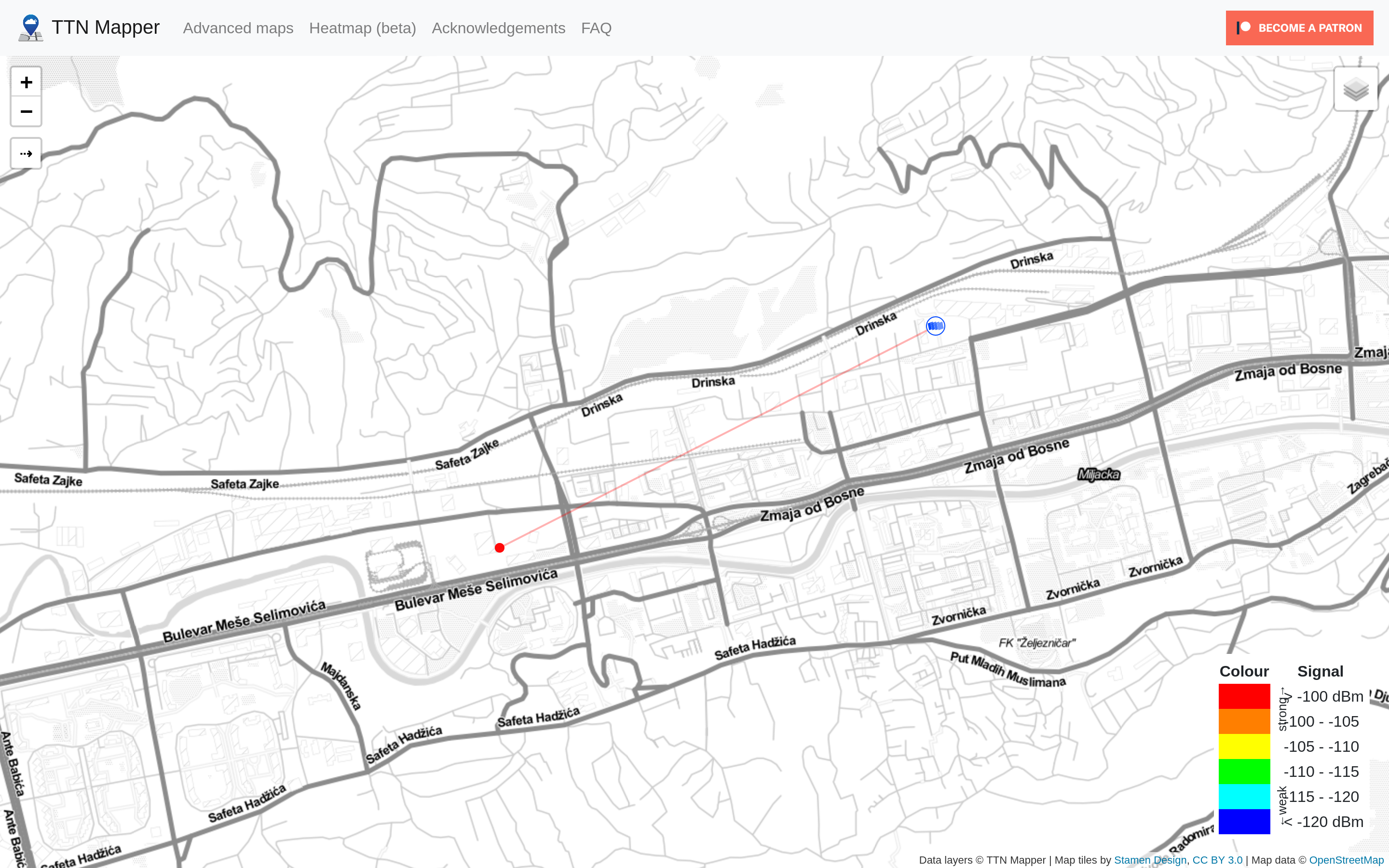 TTN Mapper coverage map