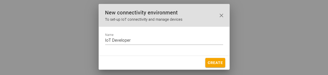 Create new connectivity environment