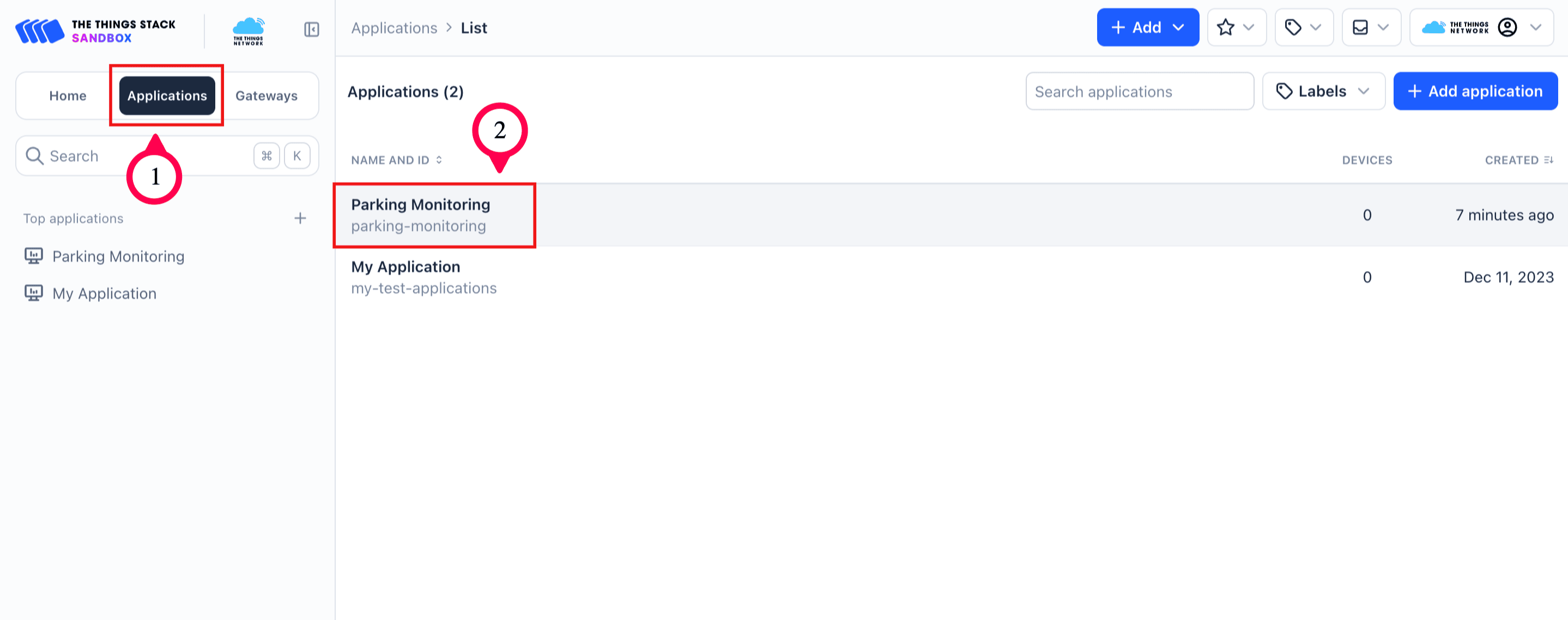Toggle and Select Application