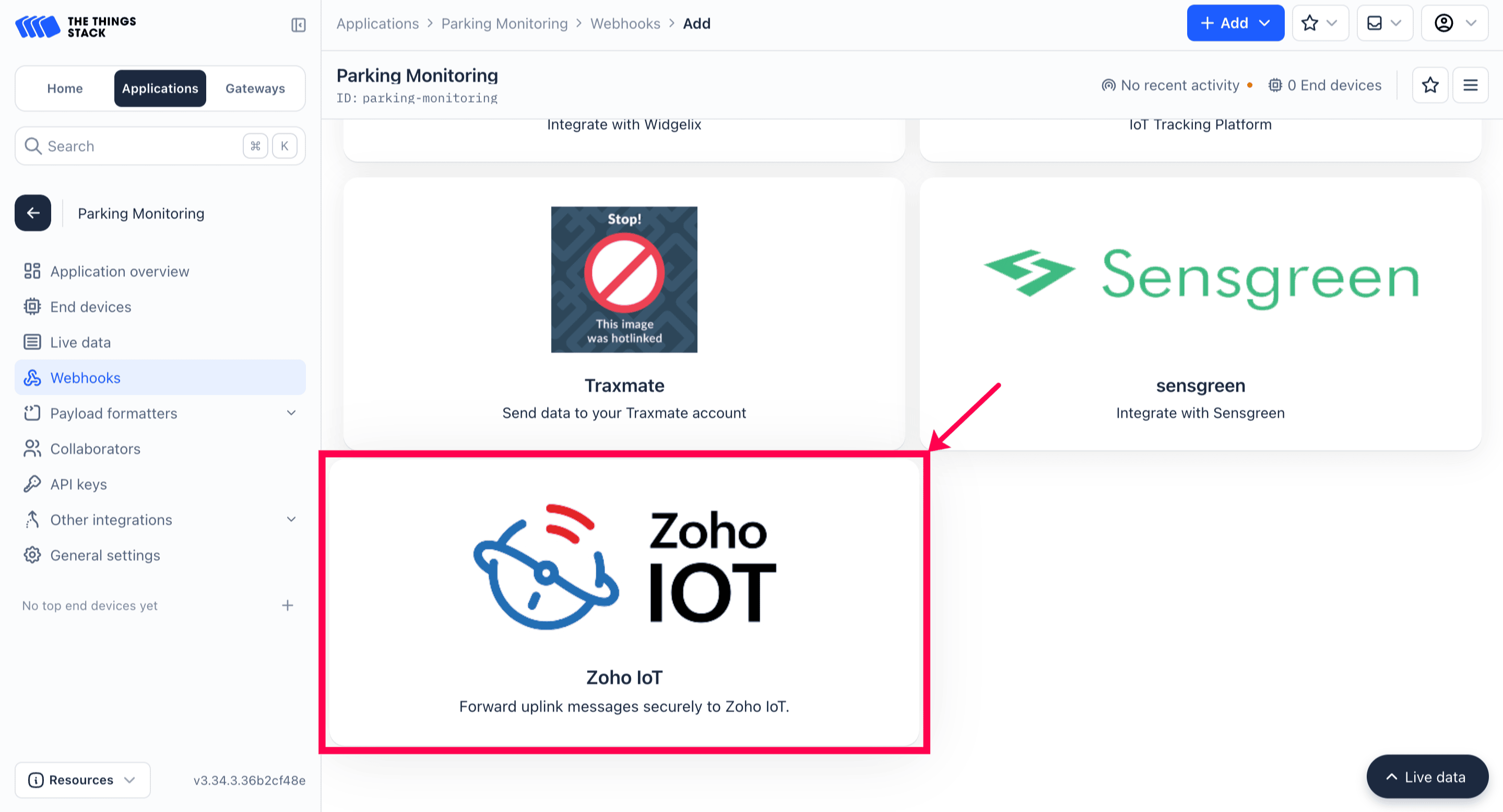 Select Zoho IoT
