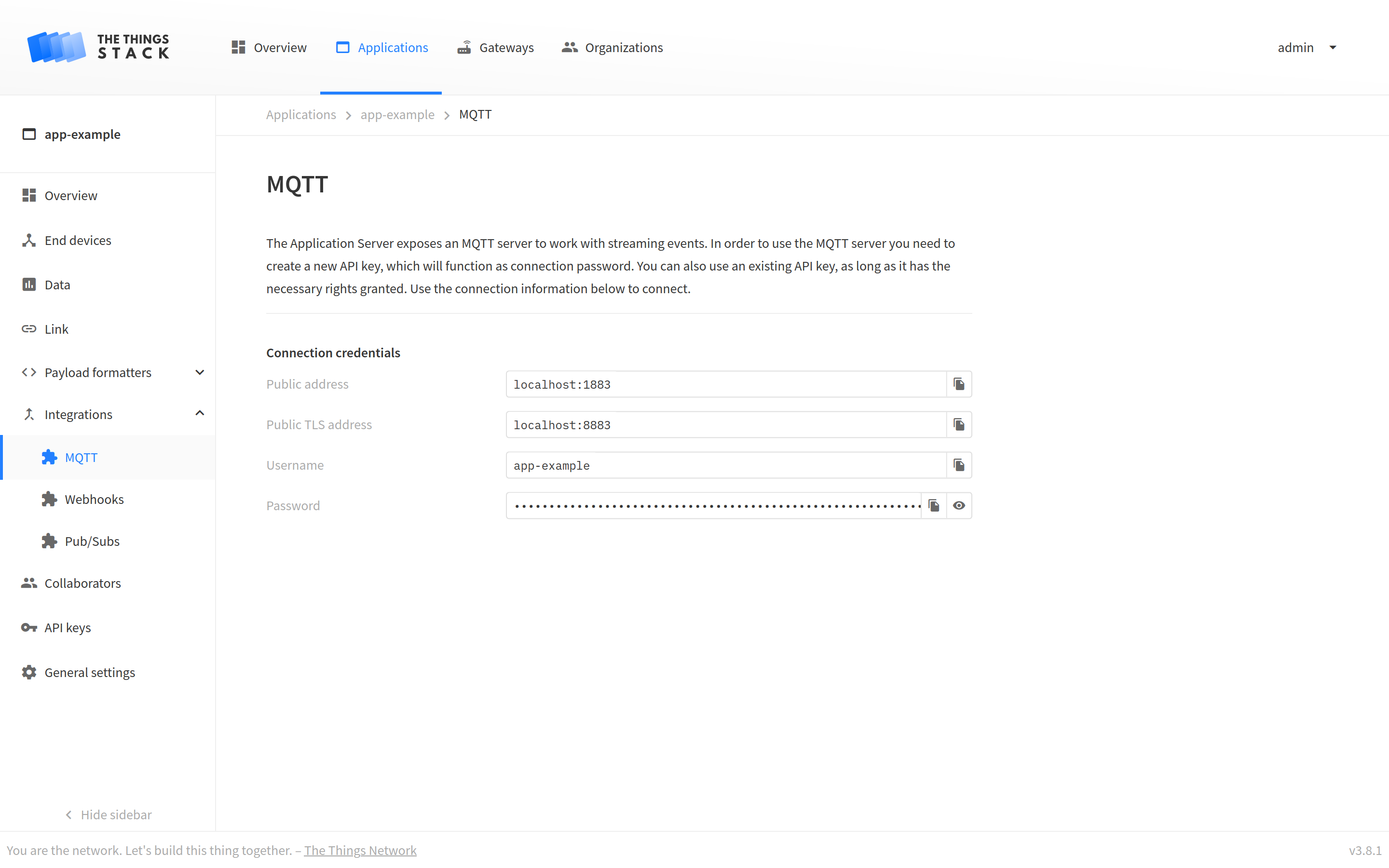 MQTT Server connection information