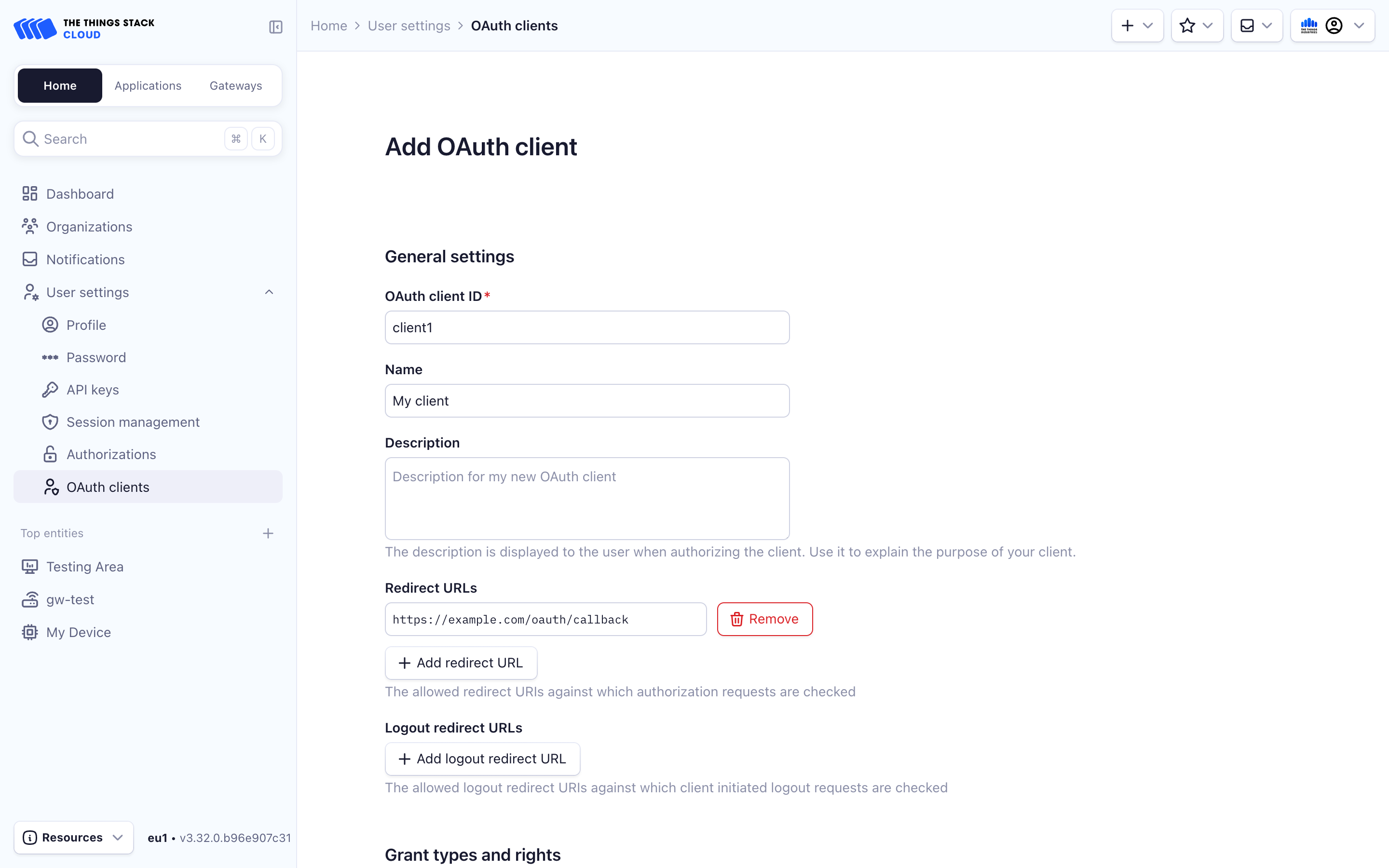 Create an OAuth client