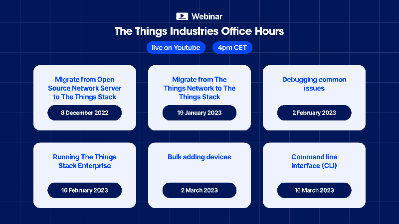 Learn how to use advanced features of The Things Stack to scale your project during live Office Hours