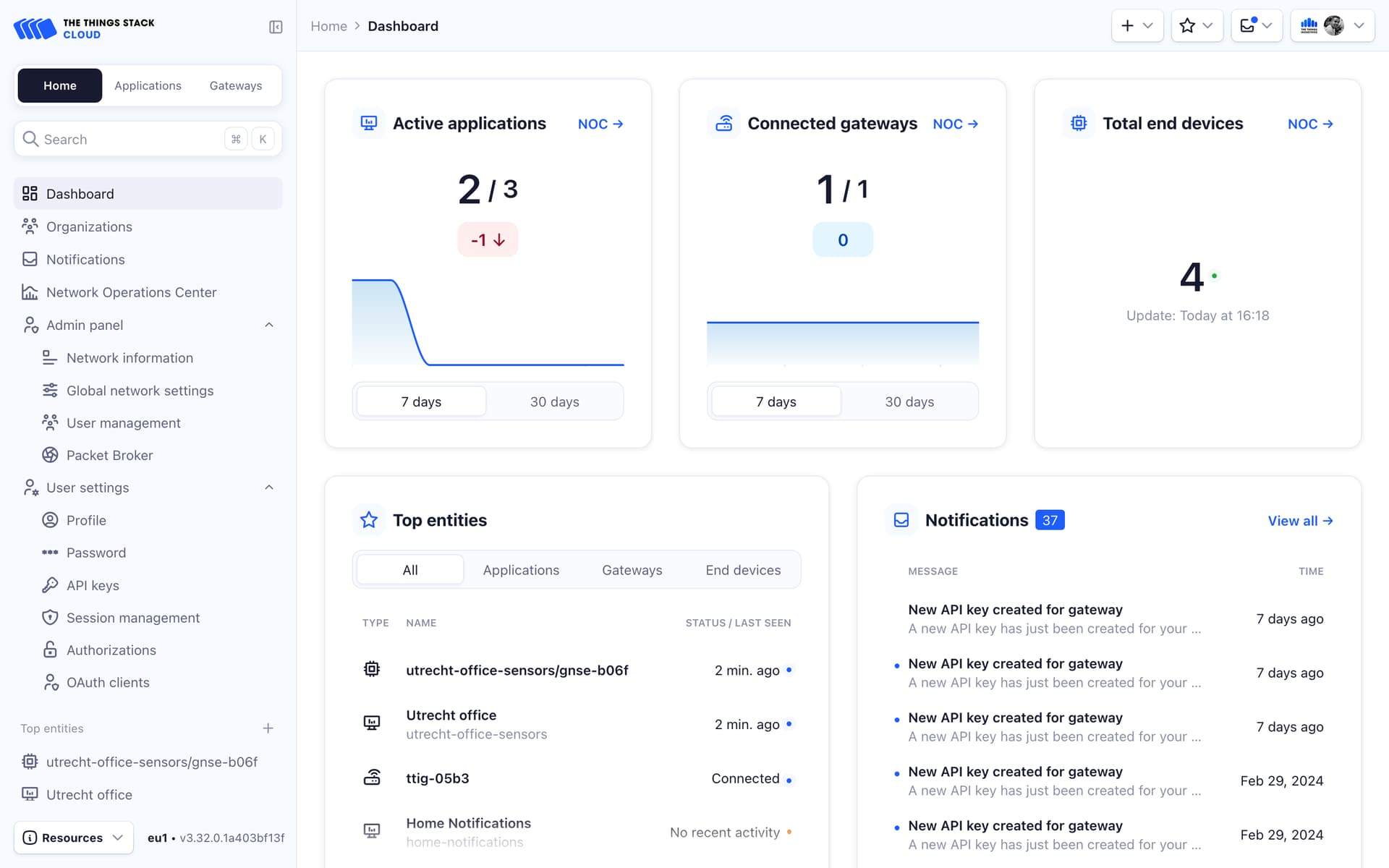 Overview of The Things Stack Console redesign